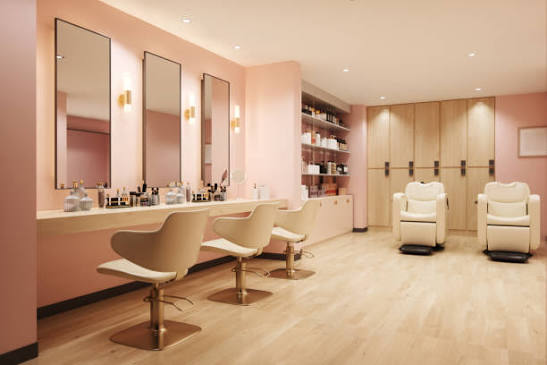 Boetiek salon in zachte tinten